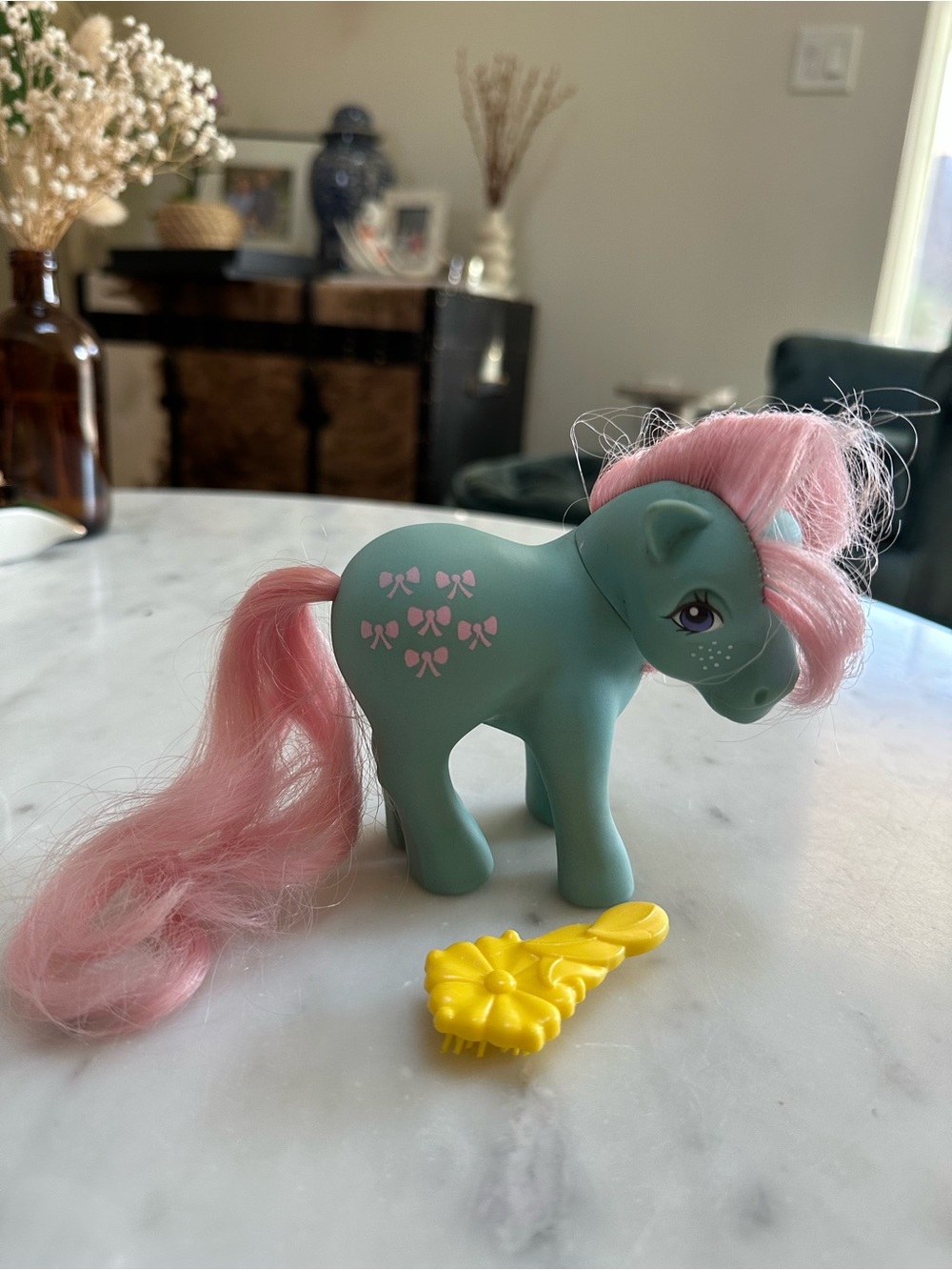 Vintage G1 Bow Tie My Little Pony with Brush